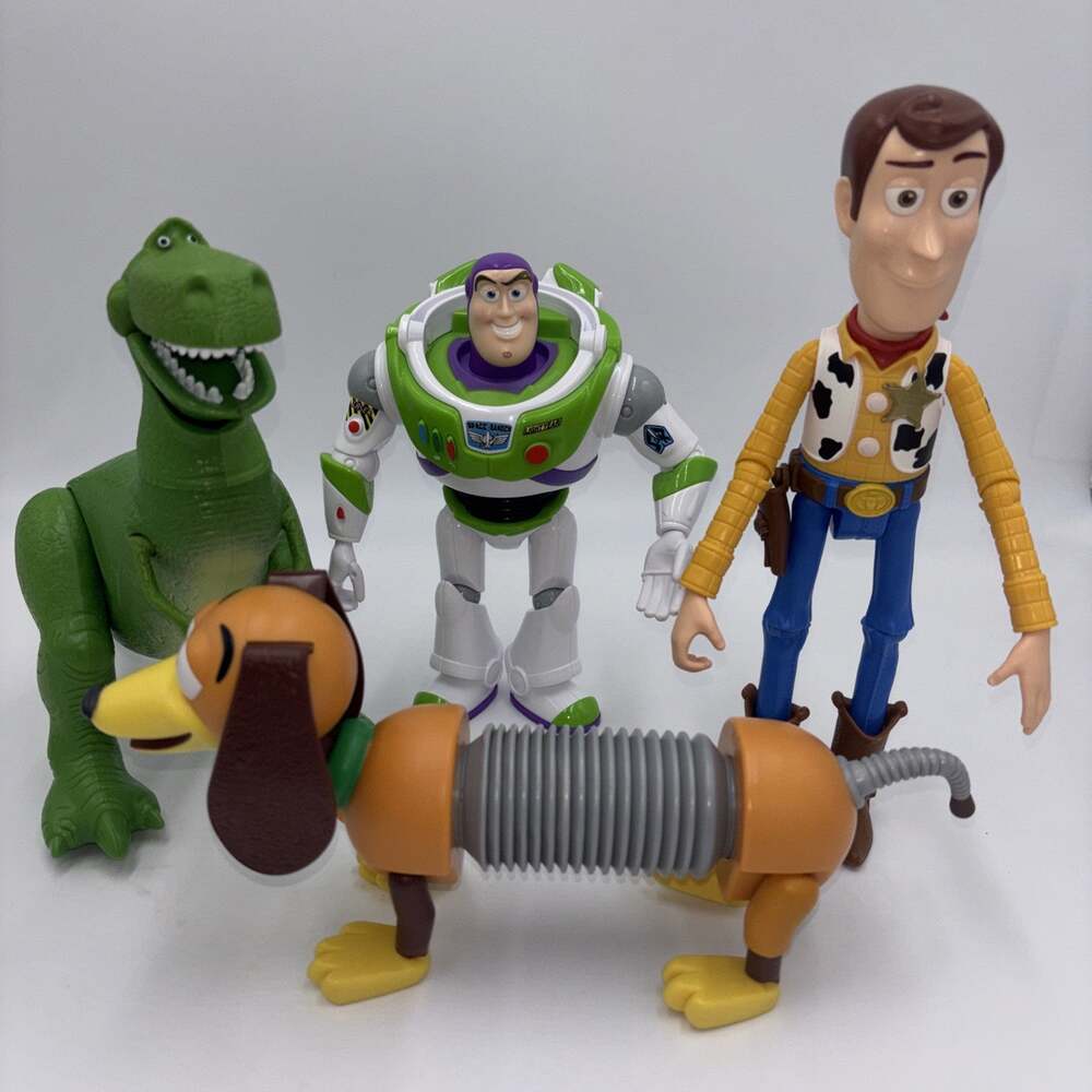 Toy Story Woody Buzz Lightyear Rex Slinky Dog Mattel Action Figure Lot 2017 2018